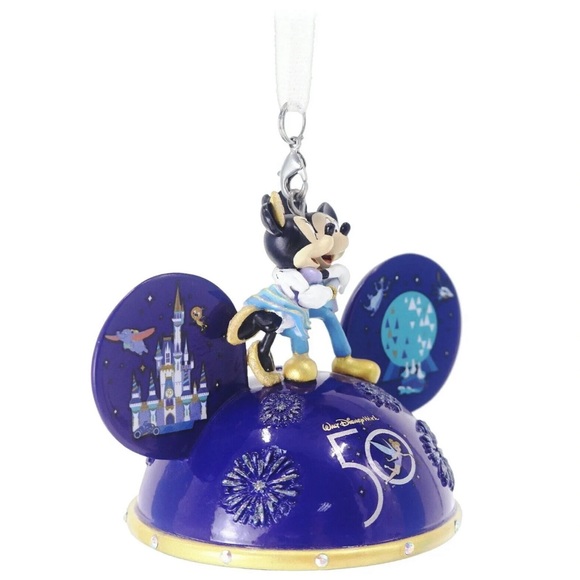 Walt Disney World 50th Anniversary 2021 Light-Up Mickey Minnie Ear Hat Ornament - Picture 4 of 8